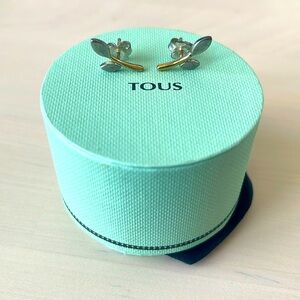 TOUS Real Mix Leaf earrings in silver vermeil and sterling silver